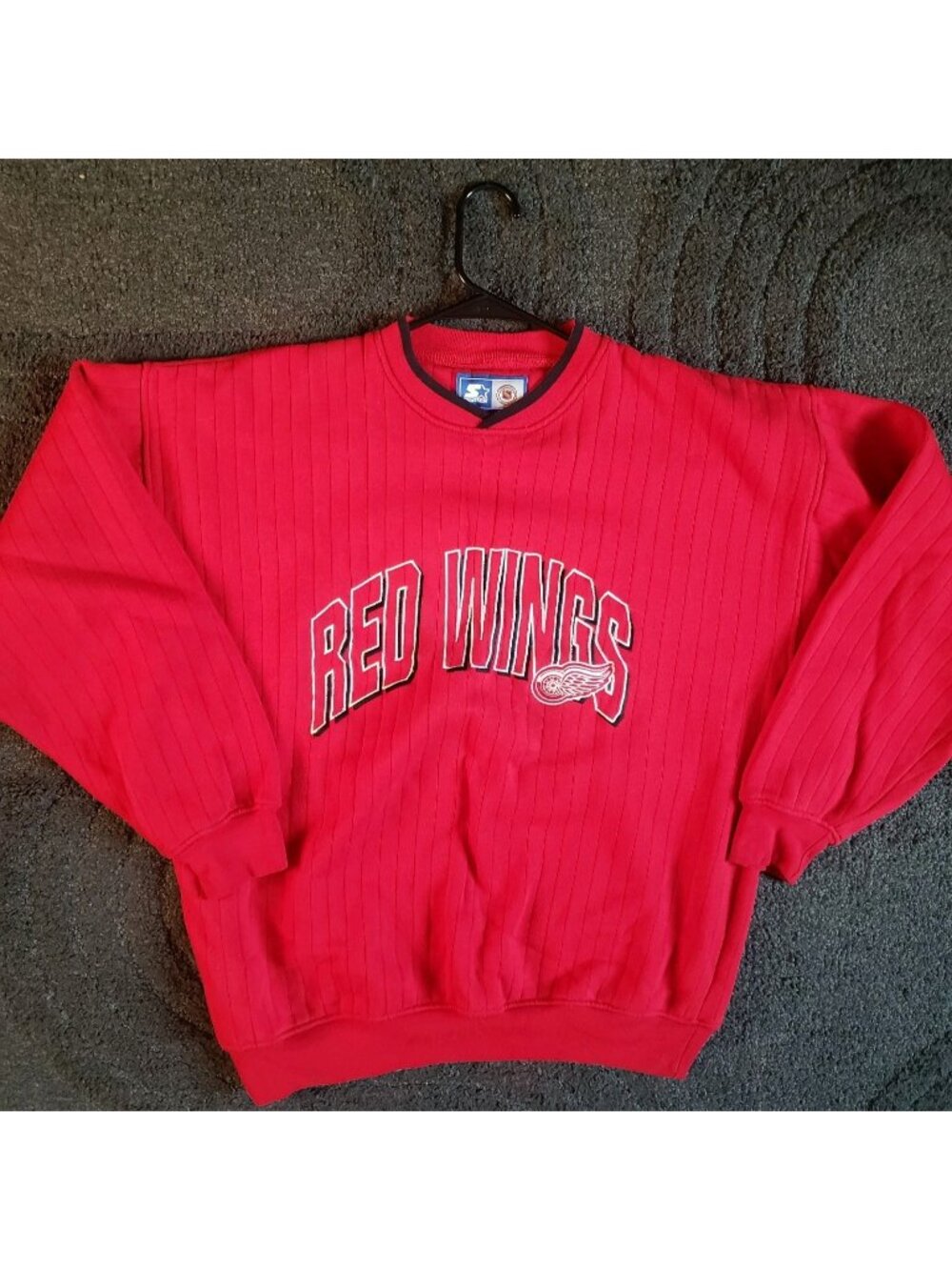 Vintage Detroit Red Wings Starter Sweatshirt Mens Size Large Red NHL Crewneck